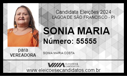 Candidato SONIA MARIA 2024 - LAGOA DE SÃO FRANCISCO - Eleições