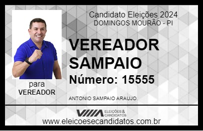 Candidato VEREADOR SAMPAIO 2024 - DOMINGOS MOURÃO - Eleições