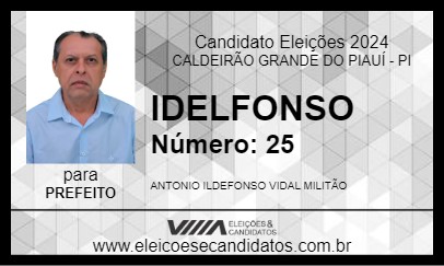 Candidato IDELFONSO 2024 - CALDEIRÃO GRANDE DO PIAUÍ - Eleições