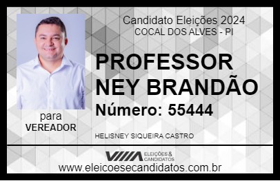 Candidato PROFESSOR NEY BRANDÃO 2024 - COCAL DOS ALVES - Eleições