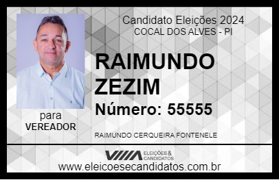 Candidato RAIMUNDO ZEZIM 2024 - COCAL DOS ALVES - Eleições