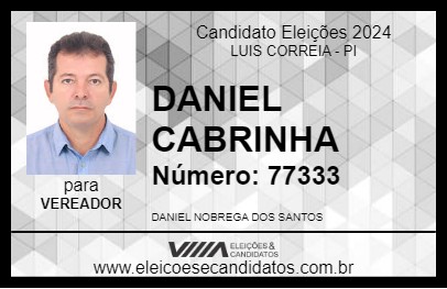 Candidato DANIEL CABRINHA 2024 - LUIS CORREIA - Eleições