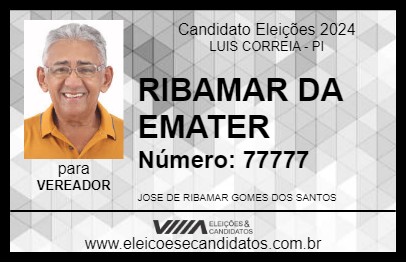 Candidato RIBAMAR DA EMATER 2024 - LUIS CORREIA - Eleições