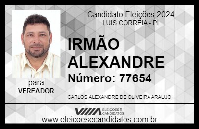 Candidato IRMÃO ALEXANDRE 2024 - LUIS CORREIA - Eleições