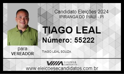 Candidato TIAGO LEAL 2024 - IPIRANGA DO PIAUÍ - Eleições