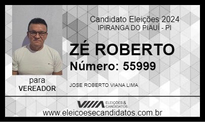 Candidato ZÉ ROBERTO 2024 - IPIRANGA DO PIAUÍ - Eleições