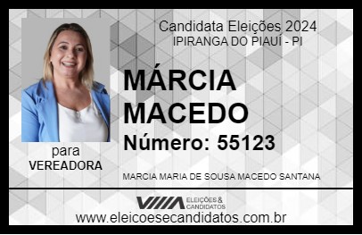 Candidato MÁRCIA MACEDO 2024 - IPIRANGA DO PIAUÍ - Eleições