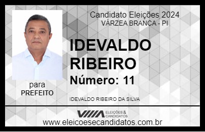 Candidato IDEVALDO RIBEIRO 2024 - VÁRZEA BRANCA - Eleições