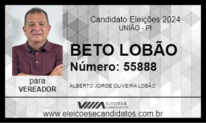 Candidato BETO LOBÃO 2024 - UNIÃO - Eleições