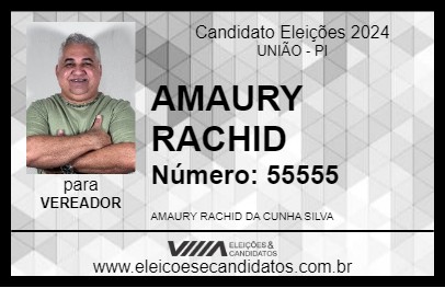 Candidato AMAURY RACHID 2024 - UNIÃO - Eleições