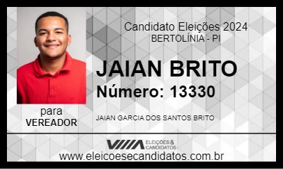 Candidato JAIAN BRITO 2024 - BERTOLÍNIA - Eleições