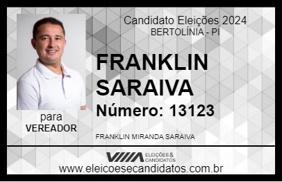 Candidato FRANKLIN SARAIVA 2024 - BERTOLÍNIA - Eleições