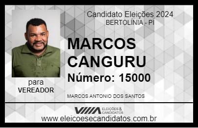 Candidato MARCOS CANGURU 2024 - BERTOLÍNIA - Eleições