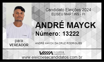 Candidato ANDRÉ MAYCK 2024 - ELISEU MARTINS - Eleições