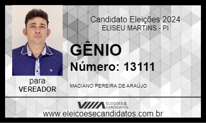 Candidato GÊNIO 2024 - ELISEU MARTINS - Eleições