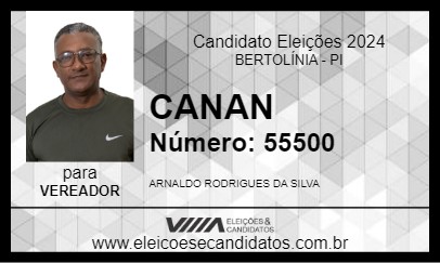 Candidato CANAN 2024 - BERTOLÍNIA - Eleições