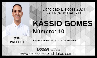 Candidato KÁSSIO GOMES 2024 - VALENÇA DO PIAUÍ - Eleições