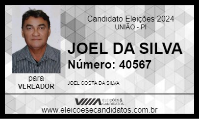 Candidato JOEL DA SILVA 2024 - UNIÃO - Eleições