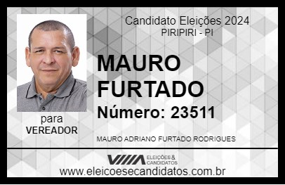 Candidato MAURO FURTADO 2024 - PIRIPIRI - Eleições