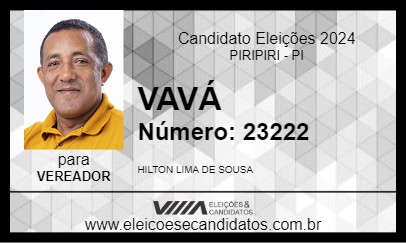 Candidato VAVÁ 2024 - PIRIPIRI - Eleições