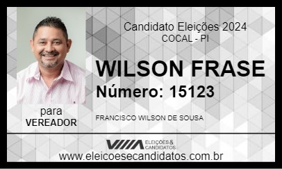 Candidato WILSON FRASE 2024 - COCAL - Eleições