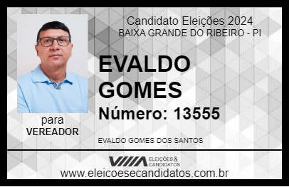 Candidato EVALDO GOMES 2024 - BAIXA GRANDE DO RIBEIRO - Eleições