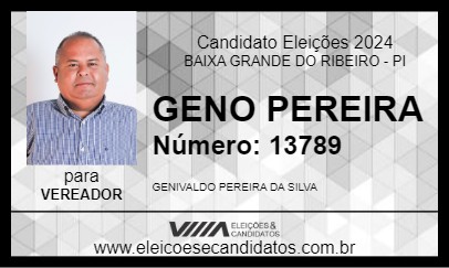 Candidato GENO PEREIRA 2024 - BAIXA GRANDE DO RIBEIRO - Eleições