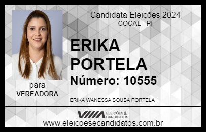 Candidato ERIKA PORTELA 2024 - COCAL - Eleições