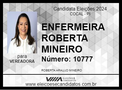 Candidato ENFERMEIRA ROBERTA MINEIRO 2024 - COCAL - Eleições