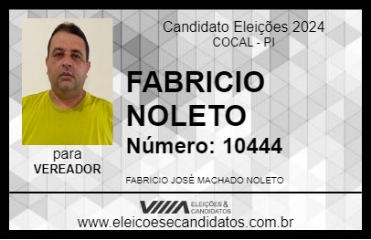 Candidato FABRICIO  NOLETO 2024 - COCAL - Eleições