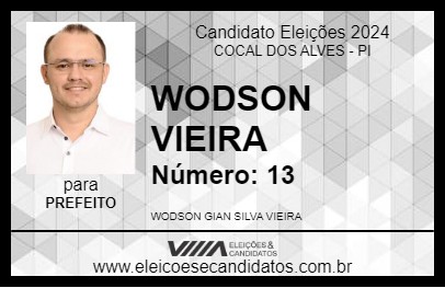 Candidato WODSON VIEIRA 2024 - COCAL DOS ALVES - Eleições