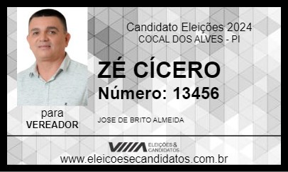 Candidato ZÉ CÍCERO 2024 - COCAL DOS ALVES - Eleições