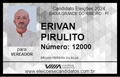 Candidato ERIVAN PIRULITO 2024 - BAIXA GRANDE DO RIBEIRO - Eleições