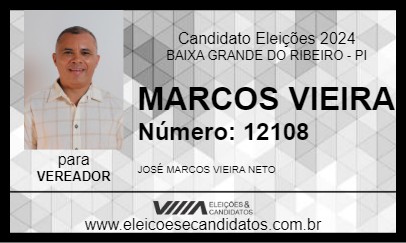 Candidato MARCOS VIEIRA 2024 - BAIXA GRANDE DO RIBEIRO - Eleições