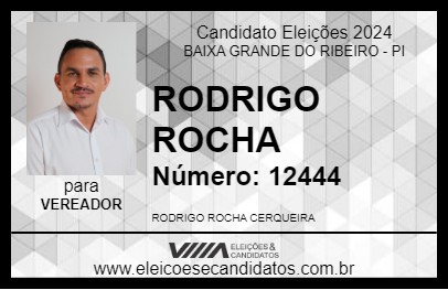 Candidato RODRIGO ROCHA  2024 - BAIXA GRANDE DO RIBEIRO - Eleições