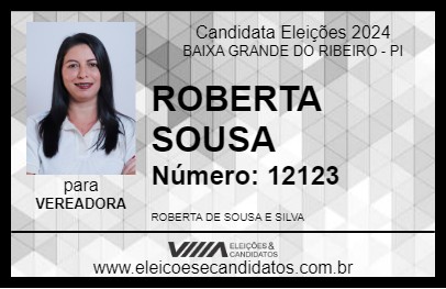 Candidato ROBERTA SOUSA 2024 - BAIXA GRANDE DO RIBEIRO - Eleições