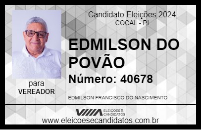 Candidato EDMILSON DO POVÃO 2024 - COCAL - Eleições