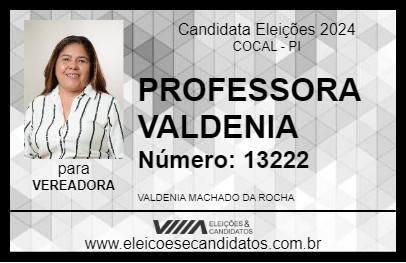 Candidato PROFESSORA VALDENIA 2024 - COCAL - Eleições