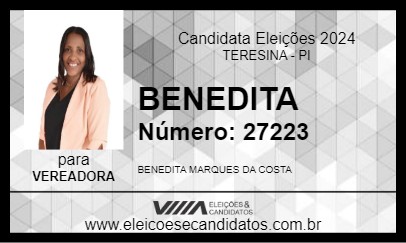 Candidato BENEDITA 2024 - TERESINA - Eleições