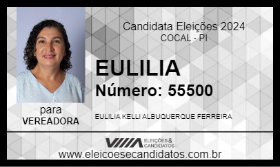 Candidato EULÍLIA MARTINS 2024 - COCAL - Eleições