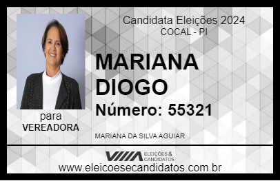 Candidato MARIANA DIOGO 2024 - COCAL - Eleições