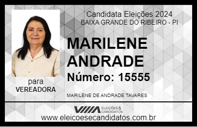 Candidato MARILENE ANDRADE 2024 - BAIXA GRANDE DO RIBEIRO - Eleições