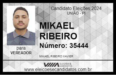 Candidato MIKAEL RIBEIRO 2024 - UNIÃO - Eleições