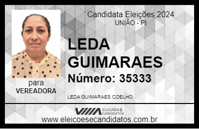 Candidato LEDA GUIMARAES 2024 - UNIÃO - Eleições