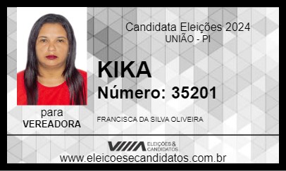 Candidato KIKA 2024 - UNIÃO - Eleições