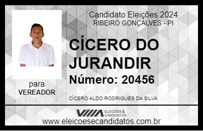 Candidato CÍCERO DO JURANDIR 2024 - RIBEIRO GONÇALVES - Eleições