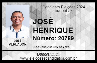 Candidato JOSÉ HENRIQUE 2024 - URUÇUÍ - Eleições