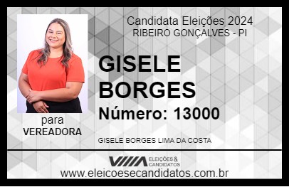 Candidato GISELE BORGES 2024 - RIBEIRO GONÇALVES - Eleições