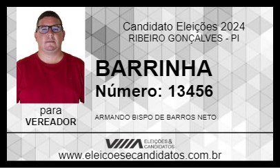 Candidato BARRINHA 2024 - RIBEIRO GONÇALVES - Eleições