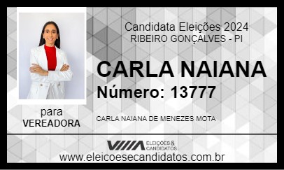 Candidato CARLA NAIANA 2024 - RIBEIRO GONÇALVES - Eleições